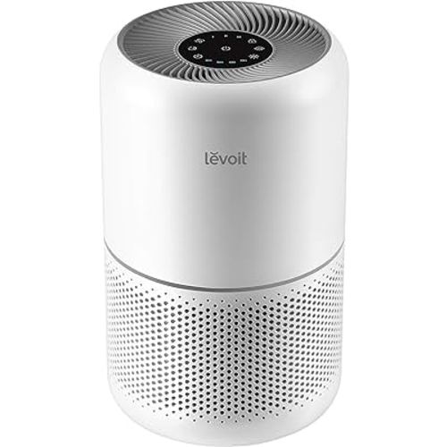 LEVOIT Air Purifier for Home Allergies Pets Hair in Bedroom, Covers Up to 1095 ft² by 45W High Torque Motor, 3-in-1 Filter with HEPA sleep mode, Remove Dust Smoke Pollutants Odor, Core300-P, White