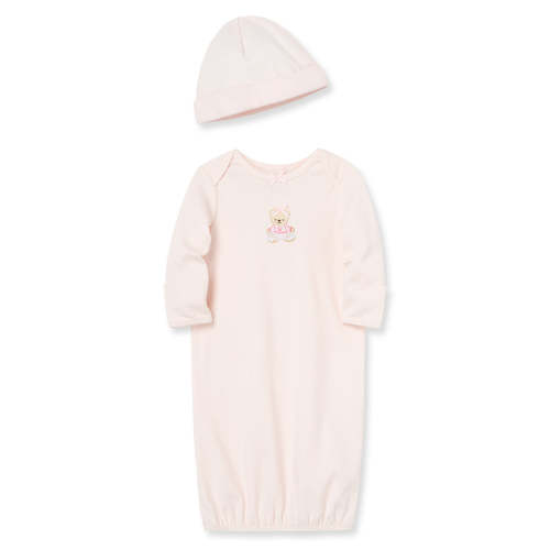 Pink Bear Sleeper Gown And Hat