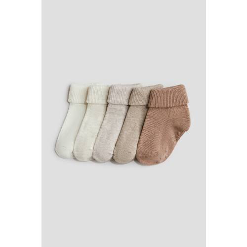 Beige melange/brown 5-pack Non-slip Socks for kids | H&M US