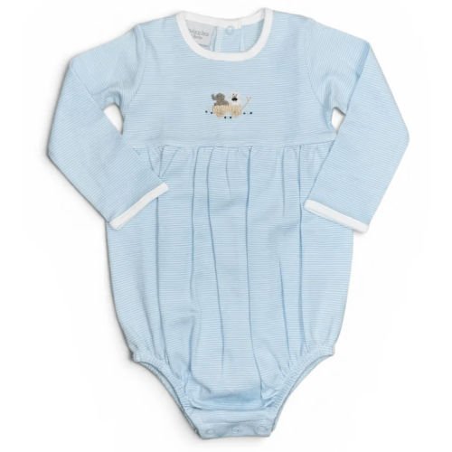 Lt Blue Mini Stripe Bear/Elephant Bubble
