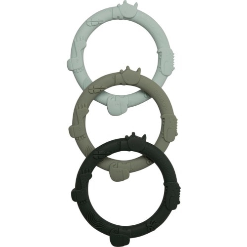 Loulou Lollipop Assorted 3-Pack Teething Rings, Sage Green