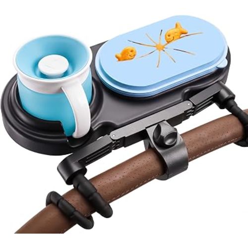 Universal Stroller Snack Tray with Spill-Resistant Silicone Cup