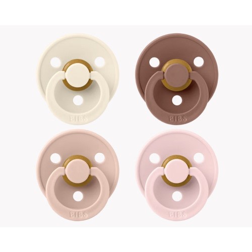 BIBS Pacifier, 4pack Latex Size 2 - Ivory/Blush/Woodchuck/Blossom