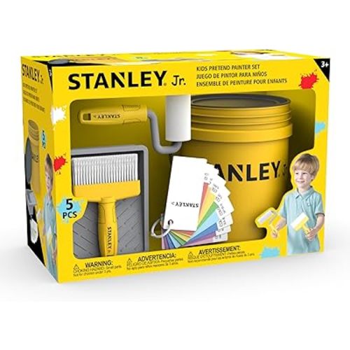 Stanley Jr. Painter Set for Kids - Fun Pretend Play Home Painting Set Including Paint Brush, Paint Roller, Tray, Color Deck and a Bucket for Kids Ages 3+