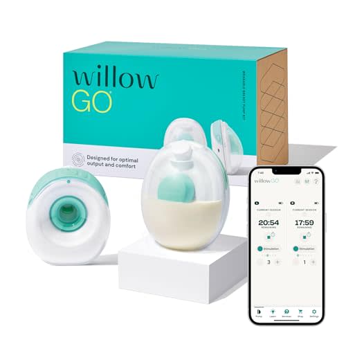 Willow Go - Hands Free Breast Pump - Wearable Breastfeeding Pump - Portable, Electric, Cordless, & 9 Levels of Hospital Grade Suction Strength - Postpartum Essentials - Double Breast Pump