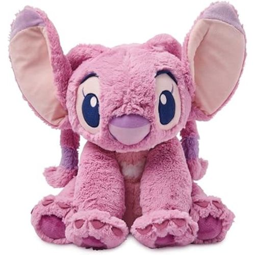 Disney Store Official Angel Medium Soft Toy for Kids - Cuddly Character with Fuzzy Texture & Embroidered Details - Flexible Floppy Ears - Disney Plushy Suitable for All Ages