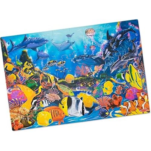 Melissa & Doug Underwater Ocean Floor Puzzle, 48 pc Jumbo Jigsaw Puzzle, Educational Screen Free Activity for Toddler, Preschoolers and Kids Ages 3+ (2 x 3 Feet) - FSC Certified
