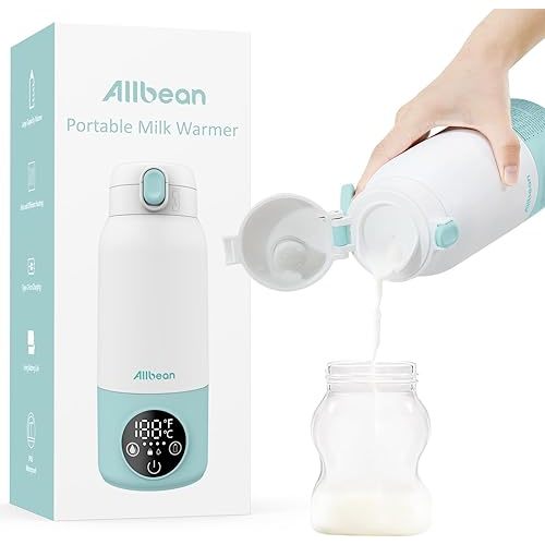 Portable Bottle Warmer -Dual Heating Modes for Breast Milk & Water, Milk Warmer for Baby with Fast Heating,17 Ounces Capacity Suitable for Baby Outdoor, Car, and Airplane Travel Bottle Warmer