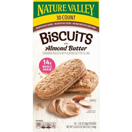 Nature Valley Biscuits with Almond Butter, 30 CT, Cinnamon Biscuits W/Almond Butter Filling