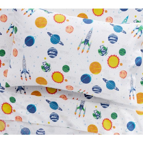 Solar System Organic Flannel Sheet Set