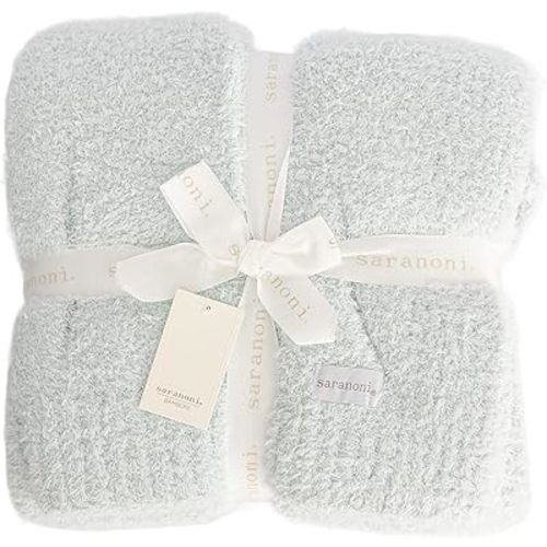 SARANONI Bamboni Baby Blanket | Luxury Plush Super Soft Blanket | Breathable Comfort Infant Baby Blankets for Boys & Girls | Sky Blue, Mini - 15” x 20”