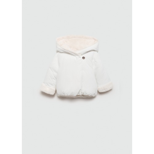 Fur-effect quilted coat - Kids | MANGO USA