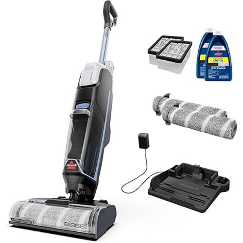 Bissell CrossWave Edge Cordless Plus Wet Dry Vacuum & Mop, Floor Cleaner with ZeroGap Edge Cleaning, Tangle-Free Brush Roll, Extra Brush Rolls, Filters, Hard Floor Cleaner Solution Included, 4329G