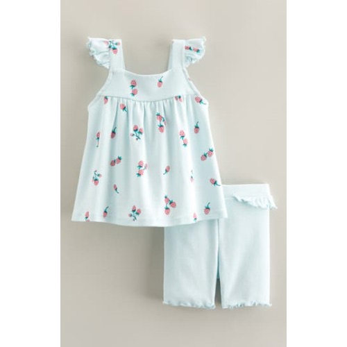 Ruffle Sleeve Top & Bike Shorts Set, 3M