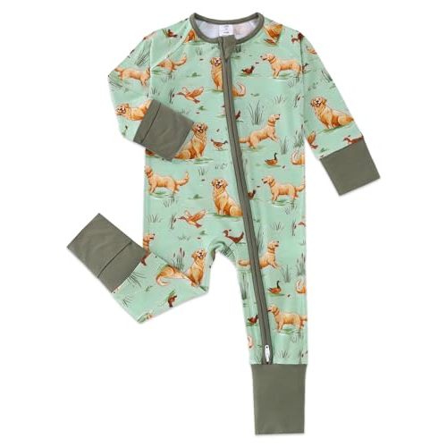 Cabahata Baby Footless Pajamas with Mittens and Feet Cuffs Viscose of Bamboo Cartoon Infant Boys Girls Zippy Pjs Romper