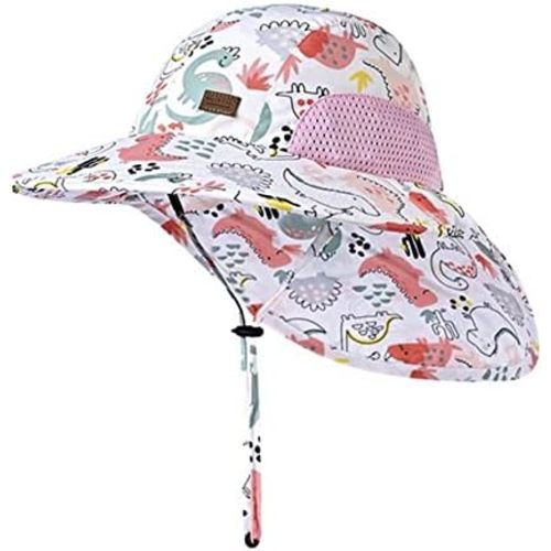 Baby Sun Hats Boys Girls Summer UPF 50+ Sun Protection Toddler Beach Hat Neck Flap Kid Cap with Wide Brim