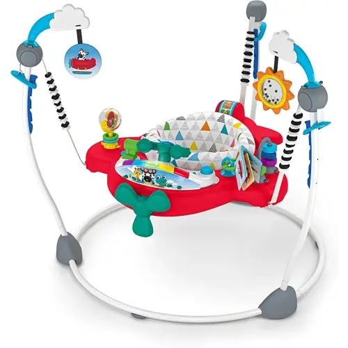 Baby Einstein Ocean Explorers Airplane Adventure 2-in-1 Interactive Baby Jumper Activity Center with Lights Ages 6 Months +, Max Weight 25 lbs., Unisex