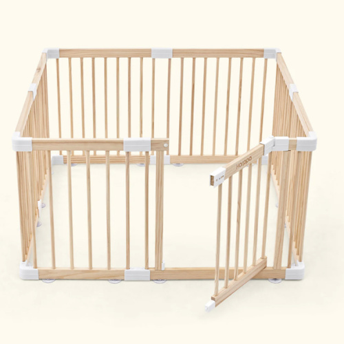 HARPPA Grovi Wooden Baby Gate Playpen | Non-Toxic Foldable DIY Adjustable Play Yard for Infants & Toddlers – Natural Finish Baby Fence for Small & Large Spaces
