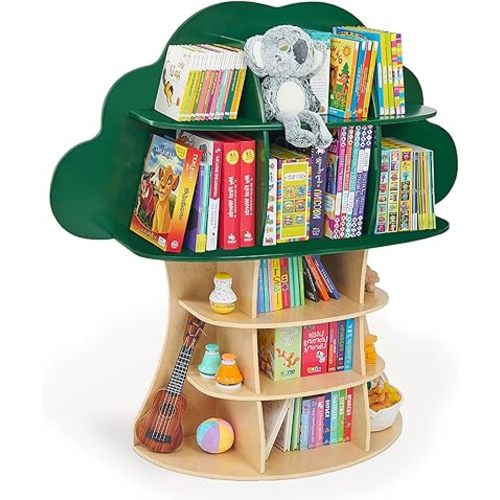 Monläurd® 100% Birch Tree Bookshelf for Kids – Wooden Book Shelf for Nursery, Playroom & Daycare, Fits Oversized Picture & Board Books, Ideal Toddler Furniture for Early Learning