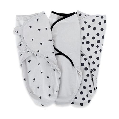 Ely's & Co. Adjustable Swaddle Blankets Grey Abstract Combo 3 Pack
