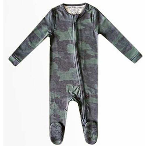 Copper Pearl Zip-Up Footie Baby Pajamas: Ultra-Soft Boys & Girls Pajamas, Premium Knit Fabric in Hunter Camouflage, Tag-Free with Two-Way Zipper, Sizes Newborn to 24 Months