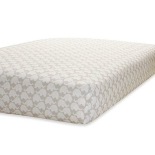 Just Born&reg; Mix & Match Safe Sleep Fitted Crib Sheet in Grey/White Elephant