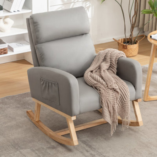 George Oliver Keland 28" Wide Rocking Chair for Nursery with Solid Wood Leg & Reviews | Wayfair