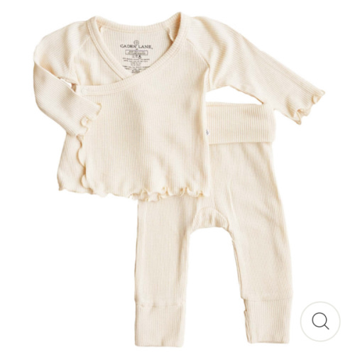 Caden Lane -
2pc Waffle Crossover Top & Bottom | Almond