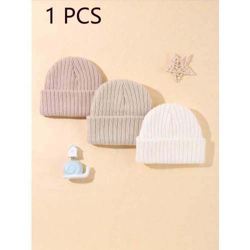 3 Pieces Set Baby Solid-Color Autumn/Winter Knitted Hats In Beige Tone, Warm Knitted Hats Suitable For Both Baby Boys And Girls. Baby Hats,/Thanksgiving Gifts | SHEIN USA