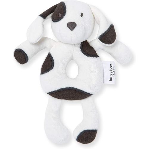 Burt's Bees Baby Unisex Infant Rattle Toy, Nursery Sensory Animal Plush Made with 100% Organic Cotton Shell and Polyester Fill, Sweet Bear, Bunny, or Dog Stuffed Animals for Babies