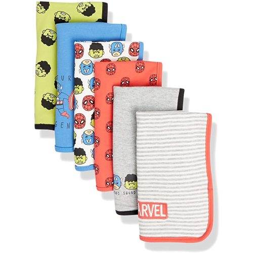 Amazon.com: Amazon Essentials Disney | Marvel | Star Wars Baby Boy's Burp Cloths, Pack of 6, Marvel Friends, One Size : Baby