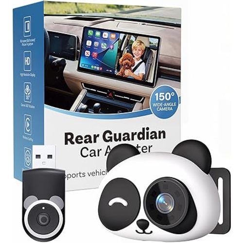 Lusdy Wireless CarPlay Baby Car Camera for iPhone, 1080P HD Rear Seat Baby Monitor with Night Vision, No Screen Needed, Plug & Play Adapter, Split Screen, 150° Wide Angle, Fits Factory Wired CarPlay