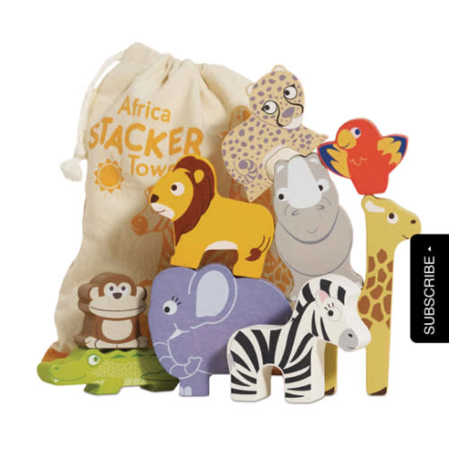 African Safari Stacking Animals & Bag