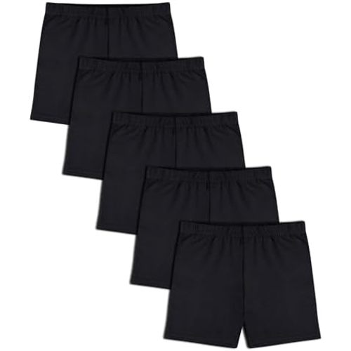 FEQO 5 Pack Toddler Girls Bike Shorts Cotton Girls Cartwheel Shorts Under Dress Dance Shorts for Baby Girls