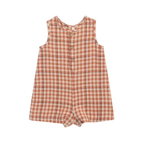Mavrick Gingham Cotton Romper