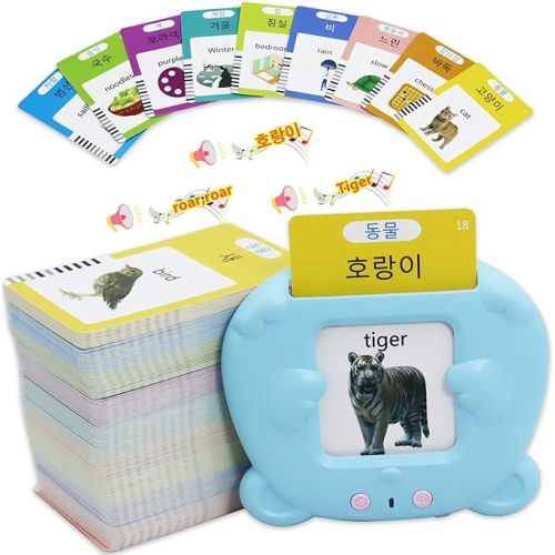 MAYAPHILOS English and French Talking Flash Cards with 510 Sight Words Learning Educational Toys to Learn French Pocket Speech Audible Flashcards for Toddlers