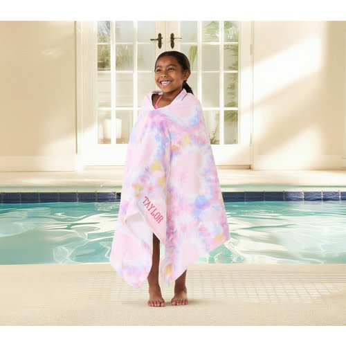 Heart Tie-Dye Kid Beach Towel UPF 50+