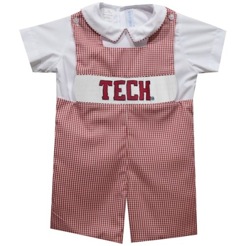 Infant Vive La Fete Red Texas Tech Red Raiders Gingham Jon Jon Romper