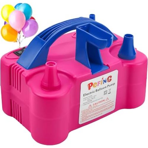 PCFING Balloon Pump Electric, Portable Balloons Inflator Blower Machine with Balloon Tie Tool & Dual Nozzle