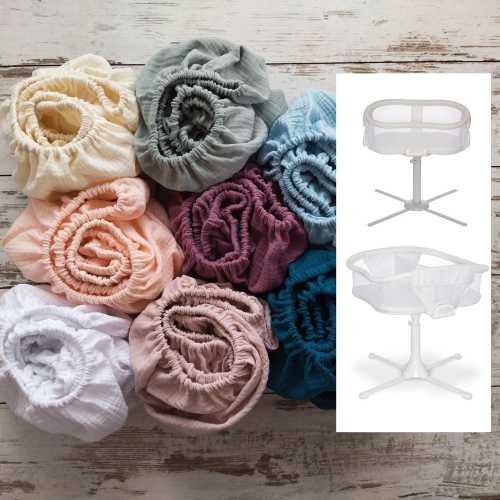 Halo BassiNest Fitted Sheets, Beside Sleeper Organic Muslin Sheet, Baby Bassinet / Crib Cotton Sheets