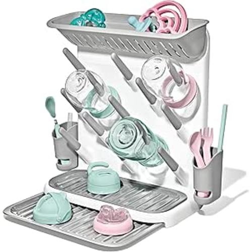 OXO Tot Expandable Drying Rack – Space-Saving Drying Rack | Newborn and Baby Essentials | Breastfeeding Essentials | Dry Baby Bottles | Save Space in Kitchen