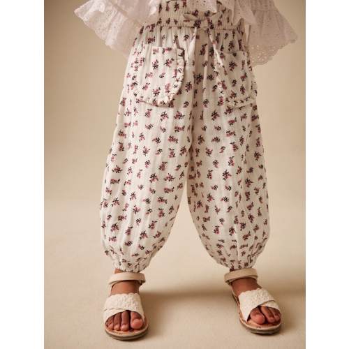 Cream/Pink Floral Ditsy Pull On Trousers (3mths-7yrs)