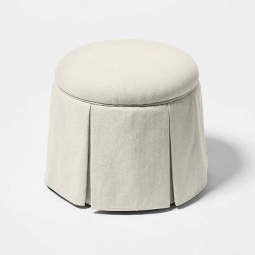 Box Pleat Skirt Storage Ottoman Performance Fabric - Threshold™ designed with Studio McGee