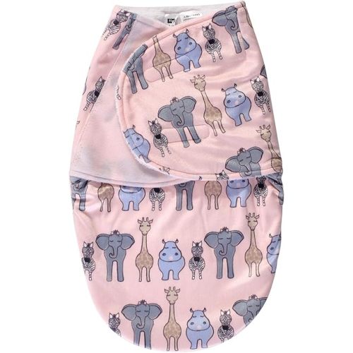 Hudson Baby Unisex Baby Plush Swaddle Wrap, Pink Safari, 0-3 Months