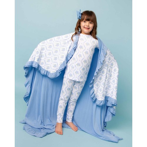 Blue-tiful Bloom Ruffle Bum Bum Blanket