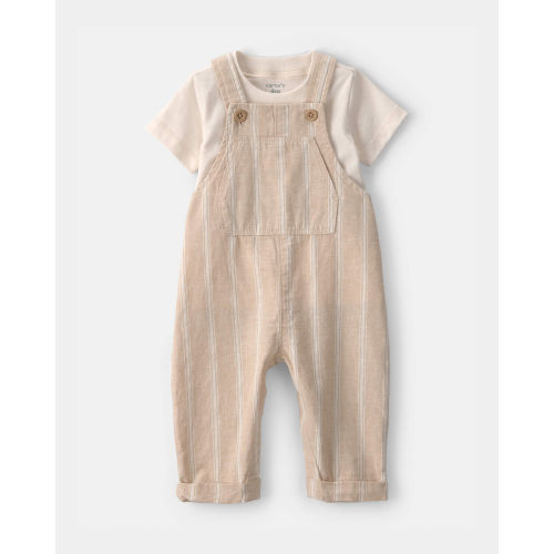 Baby 2-Piece Stripe Overall Set - Khaki - Carter's | Carter's