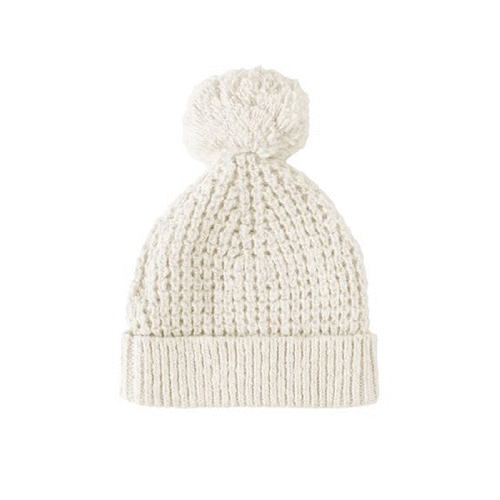 Chunky Waffle Knit Beanie - 0-6M