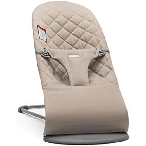 BabyBjörn Bouncer Bliss, Sand Gray, Woven, Classic Quilt | 2-in-1 Adjustable Baby Bouncer Seat and Toddler Chair, Newborn to Toddler (8-29 lbs), 4 Positions, Lightweight & Portable