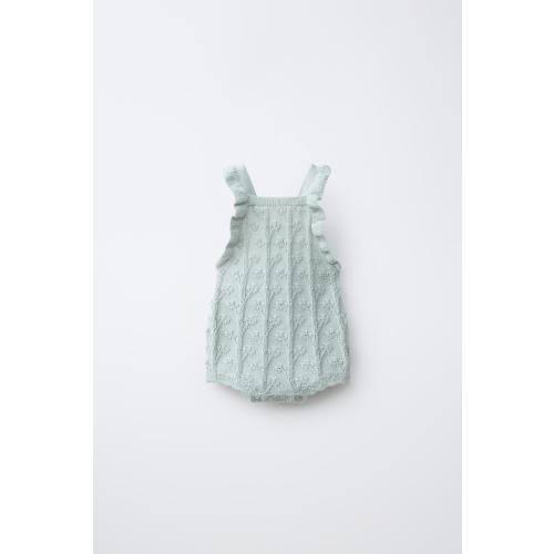 LINEN BLEND KNIT ROMPER - Pastel green | ZARA United States