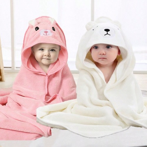 2pcs Neutral Baby Bath Towels – Animal Face Hooded Towel, Unique Animal Design Baby Cape, Super Soft Newborn Towel, Suitable For All Seasons, Children's Soft Coral Fleece Cartoon Bathroom Supplies, Bath Wrap | SHEIN USA